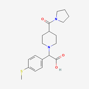 molecular formula C19H26N2O3S B5636935 [4-(methylthio)phenyl][4-(pyrrolidin-1-ylcarbonyl)piperidin-1-yl]acetic acid 