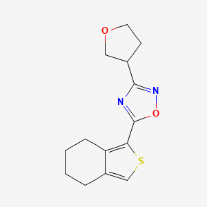 molecular formula C14H16N2O2S B5636962 5-(4,5,6,7-tetrahydro-2-benzothien-1-yl)-3-(tetrahydrofuran-3-yl)-1,2,4-oxadiazole 