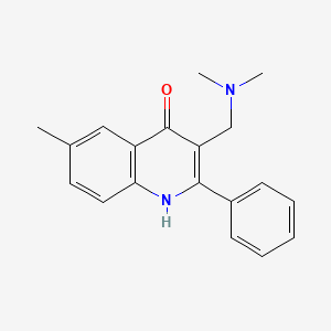 molecular formula C19H20N2O B5636975 3-[(dimethylamino)methyl]-6-methyl-2-phenyl-4-quinolinol 