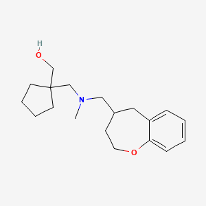molecular formula C19H29NO2 B5636986 (1-{[methyl(2,3,4,5-tetrahydro-1-benzoxepin-4-ylmethyl)amino]methyl}cyclopentyl)methanol 