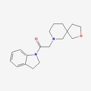 molecular formula C18H24N2O2 B5636998 7-[2-(2,3-dihydro-1H-indol-1-yl)-2-oxoethyl]-2-oxa-7-azaspiro[4.5]decane 
