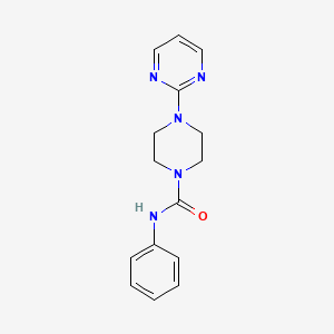 molecular formula C15H17N5O B5636999 N-phenyl-4-(2-pyrimidinyl)-1-piperazinecarboxamide 