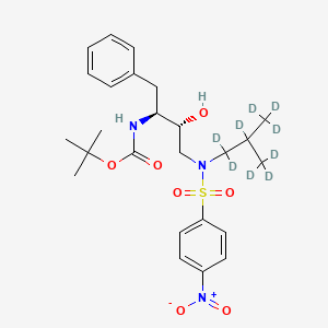 molecular formula C25H35N3O7S B563701 [(1S,2R)-1-Benzyl-2-hydroxy-3-[isobutyl-d9-[(4-nitrophenyl)sulfonyl]amino]propyl]carbamic Acid tert-Butyl Ester CAS No. 1146967-62-5