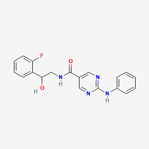 molecular formula C19H17FN4O2 B5637028 2-anilino-N-[2-(2-fluorophenyl)-2-hydroxyethyl]pyrimidine-5-carboxamide 