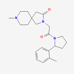 molecular formula C22H31N3O2 B5637034 8-methyl-2-{2-[2-(2-methylphenyl)pyrrolidin-1-yl]-2-oxoethyl}-2,8-diazaspiro[4.5]decan-3-one 