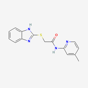 molecular formula C15H14N4OS B5637035 2-(1H-benzimidazol-2-ylthio)-N-(4-methyl-2-pyridinyl)acetamide 