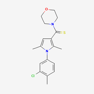 molecular formula C18H21ClN2OS B5637046 4-{[1-(3-chloro-4-methylphenyl)-2,5-dimethyl-1H-pyrrol-3-yl]carbonothioyl}morpholine 