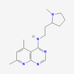 molecular formula C16H23N5 B5637048 5,7-dimethyl-N-[2-(1-methylpyrrolidin-2-yl)ethyl]pyrido[2,3-d]pyrimidin-4-amine 