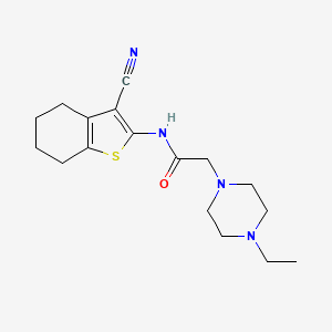 molecular formula C17H24N4OS B5637088 N-(3-cyano-4,5,6,7-tetrahydro-1-benzothien-2-yl)-2-(4-ethyl-1-piperazinyl)acetamide 