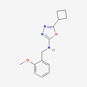molecular formula C14H17N3O2 B5637095 5-cyclobutyl-N-(2-methoxybenzyl)-1,3,4-oxadiazol-2-amine 