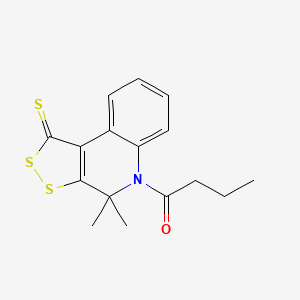 molecular formula C16H17NOS3 B5637107 5-butyryl-4,4-dimethyl-4,5-dihydro-1H-[1,2]dithiolo[3,4-c]quinoline-1-thione 