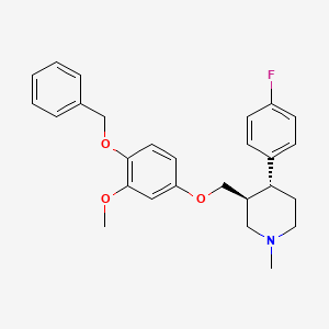 molecular formula C27H30FNO3 B563713 (3S,4R)-4-(4-Fluorophenyl)-3-[[3-methoxy-4-(benzyloxy)phenoxy]methyl]-1-methylpiperidine CAS No. 600135-83-9