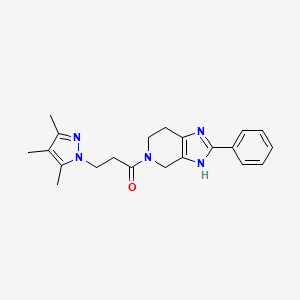 molecular formula C21H25N5O B5637132 2-phenyl-5-[3-(3,4,5-trimethyl-1H-pyrazol-1-yl)propanoyl]-4,5,6,7-tetrahydro-1H-imidazo[4,5-c]pyridine 
