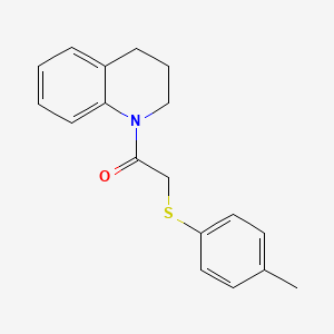 molecular formula C18H19NOS B5637134 1-{[(4-methylphenyl)thio]acetyl}-1,2,3,4-tetrahydroquinoline 