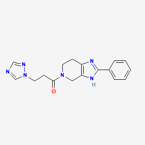 molecular formula C17H18N6O B5637140 2-phenyl-5-[3-(1H-1,2,4-triazol-1-yl)propanoyl]-4,5,6,7-tetrahydro-1H-imidazo[4,5-c]pyridine 