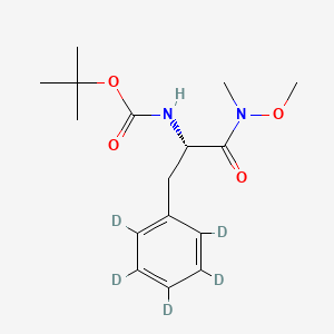 molecular formula C16H24N2O4 B563715 N-Boc-N-methoxy-N-methyl-L-phenyl-d5-alaninamide CAS No. 1217640-14-6