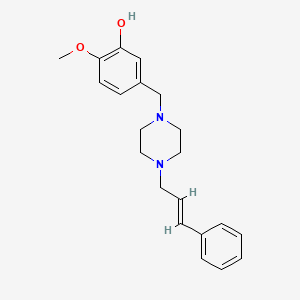 molecular formula C21H26N2O2 B5637164 2-methoxy-5-{[4-(3-phenyl-2-propen-1-yl)-1-piperazinyl]methyl}phenol 