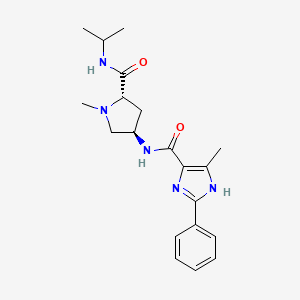 molecular formula C20H27N5O2 B5637238 (4R)-N-isopropyl-1-methyl-4-{[(5-methyl-2-phenyl-1H-imidazol-4-yl)carbonyl]amino}-L-prolinamide 