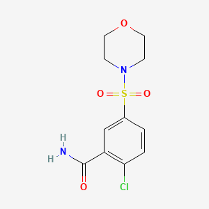 molecular formula C11H13ClN2O4S B5637240 2-chloro-5-(4-morpholinylsulfonyl)benzamide 