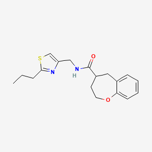 molecular formula C18H22N2O2S B5637250 N-[(2-propyl-1,3-thiazol-4-yl)methyl]-2,3,4,5-tetrahydro-1-benzoxepine-4-carboxamide 