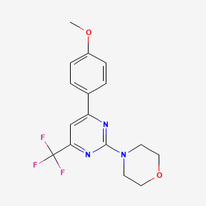 molecular formula C16H16F3N3O2 B5637255 4-[4-(4-methoxyphenyl)-6-(trifluoromethyl)-2-pyrimidinyl]morpholine 