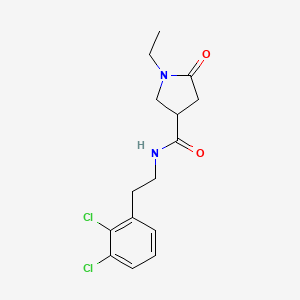molecular formula C15H18Cl2N2O2 B5637277 N-[2-(2,3-dichlorophenyl)ethyl]-1-ethyl-5-oxo-3-pyrrolidinecarboxamide 