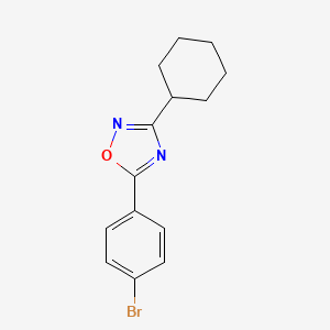 molecular formula C14H15BrN2O B5637309 5-(4-bromophenyl)-3-cyclohexyl-1,2,4-oxadiazole 