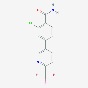 molecular formula C13H8ClF3N2O B5637344 2-chloro-4-[6-(trifluoromethyl)pyridin-3-yl]benzamide 
