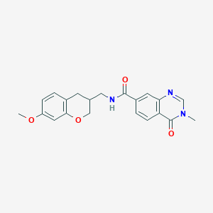 molecular formula C21H21N3O4 B5637352 N-[(7-methoxy-3,4-dihydro-2H-chromen-3-yl)methyl]-3-methyl-4-oxo-3,4-dihydroquinazoline-7-carboxamide 