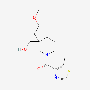 molecular formula C14H22N2O3S B5637357 {3-(2-methoxyethyl)-1-[(5-methyl-1,3-thiazol-4-yl)carbonyl]-3-piperidinyl}methanol 