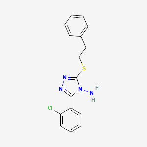 molecular formula C16H15ClN4S B5637382 3-(2-chlorophenyl)-5-[(2-phenylethyl)thio]-4H-1,2,4-triazol-4-amine 
