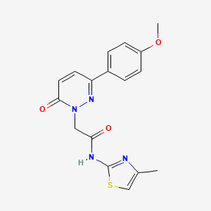 molecular formula C17H16N4O3S B5637388 2-[3-(4-methoxyphenyl)-6-oxo-1(6H)-pyridazinyl]-N-(4-methyl-1,3-thiazol-2-yl)acetamide 