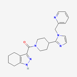 molecular formula C22H26N6O B5637399 3-({4-[1-(pyridin-2-ylmethyl)-1H-imidazol-2-yl]piperidin-1-yl}carbonyl)-4,5,6,7-tetrahydro-1H-indazole 