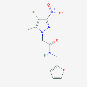 molecular formula C11H11BrN4O4 B5637409 2-(4-bromo-5-methyl-3-nitro-1H-pyrazol-1-yl)-N-(2-furylmethyl)acetamide 
