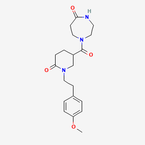 molecular formula C20H27N3O4 B5637428 1-({1-[2-(4-methoxyphenyl)ethyl]-6-oxo-3-piperidinyl}carbonyl)-1,4-diazepan-5-one 