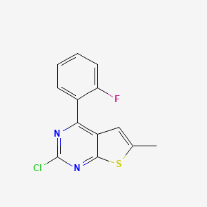 molecular formula C13H8ClFN2S B563743 2-Chloro-4-(2-fluorophenyl)-6-methylthieno[2,3-d]pyrimidine CAS No. 99499-25-9