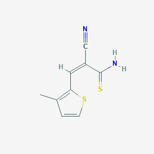 molecular formula C9H8N2S2 B5637456 2-cyano-3-(3-methyl-2-thienyl)-2-propenethioamide 