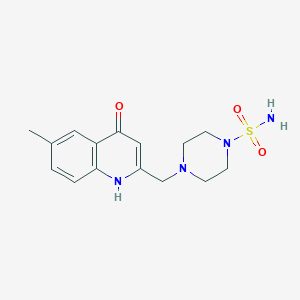 molecular formula C15H20N4O3S B5637466 4-[(4-hydroxy-6-methylquinolin-2-yl)methyl]piperazine-1-sulfonamide 