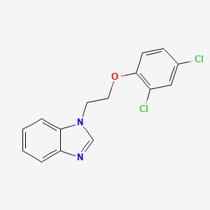 molecular formula C15H12Cl2N2O B5637476 1-[2-(2,4-dichlorophenoxy)ethyl]-1H-benzimidazole 