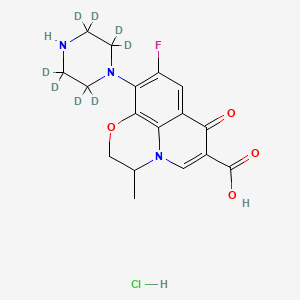 molecular formula C17H19ClFN3O4 B563753 Desmethyl Ofloxacin-d8 Hydrochloride CAS No. 1217042-59-5