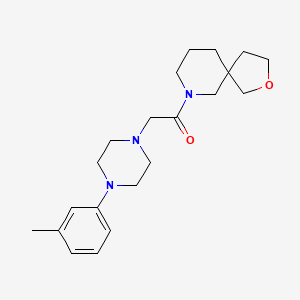 molecular formula C21H31N3O2 B5637565 7-{[4-(3-methylphenyl)piperazin-1-yl]acetyl}-2-oxa-7-azaspiro[4.5]decane 