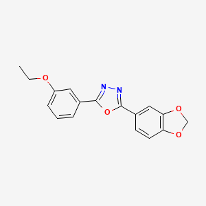 molecular formula C17H14N2O4 B5637573 2-(1,3-benzodioxol-5-yl)-5-(3-ethoxyphenyl)-1,3,4-oxadiazole 