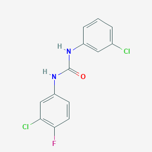molecular formula C13H9Cl2FN2O B5637577 N-(3-chloro-4-fluorophenyl)-N'-(3-chlorophenyl)urea 