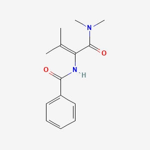 molecular formula C14H18N2O2 B5637619 N-{1-[(dimethylamino)carbonyl]-2-methyl-1-propen-1-yl}benzamide 