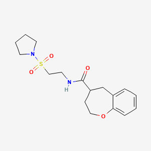 molecular formula C17H24N2O4S B5637628 N-[2-(pyrrolidin-1-ylsulfonyl)ethyl]-2,3,4,5-tetrahydro-1-benzoxepine-4-carboxamide 