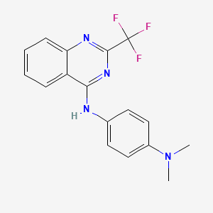 molecular formula C17H15F3N4 B5637653 N,N-dimethyl-N'-[2-(trifluoromethyl)-4-quinazolinyl]-1,4-benzenediamine 