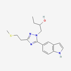 molecular formula C17H22N4OS B5637666 1-{5-(1H-indol-5-yl)-3-[2-(methylthio)ethyl]-1H-1,2,4-triazol-1-yl}butan-2-ol 