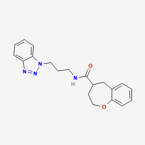 molecular formula C20H22N4O2 B5637680 N-[3-(1H-1,2,3-benzotriazol-1-yl)propyl]-2,3,4,5-tetrahydro-1-benzoxepine-4-carboxamide 