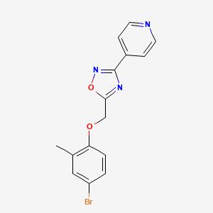 molecular formula C15H12BrN3O2 B5637686 4-{5-[(4-bromo-2-methylphenoxy)methyl]-1,2,4-oxadiazol-3-yl}pyridine 