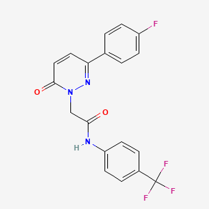 molecular formula C19H13F4N3O2 B5637694 2-[3-(4-fluorophenyl)-6-oxo-1(6H)-pyridazinyl]-N-[4-(trifluoromethyl)phenyl]acetamide 